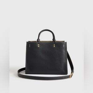 Quince Black Leather Satchel